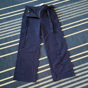 J Crew NWT Navy Wide-Leg Cotton Pants